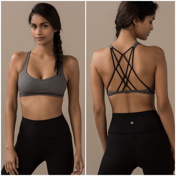 Lululemon Free To Be Zen Bra Size 6 A B Cup Sports Yoga Heathered Gray Black. S7 - Picture 1 of 7